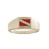 Dive Master 14 Karat Solid Gold Ring GTR3818 - DiveSilver Jewelry